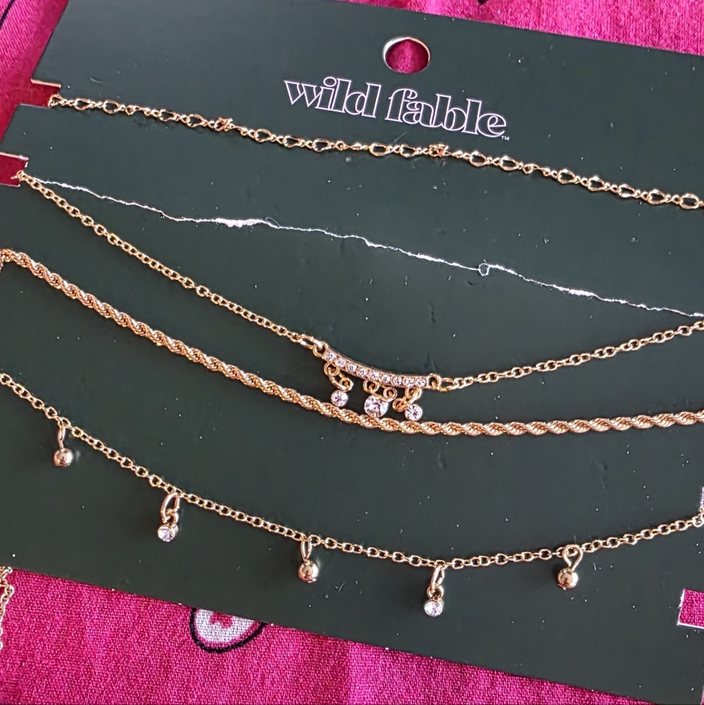 Wild Fable Gold Layered Necklace Set
